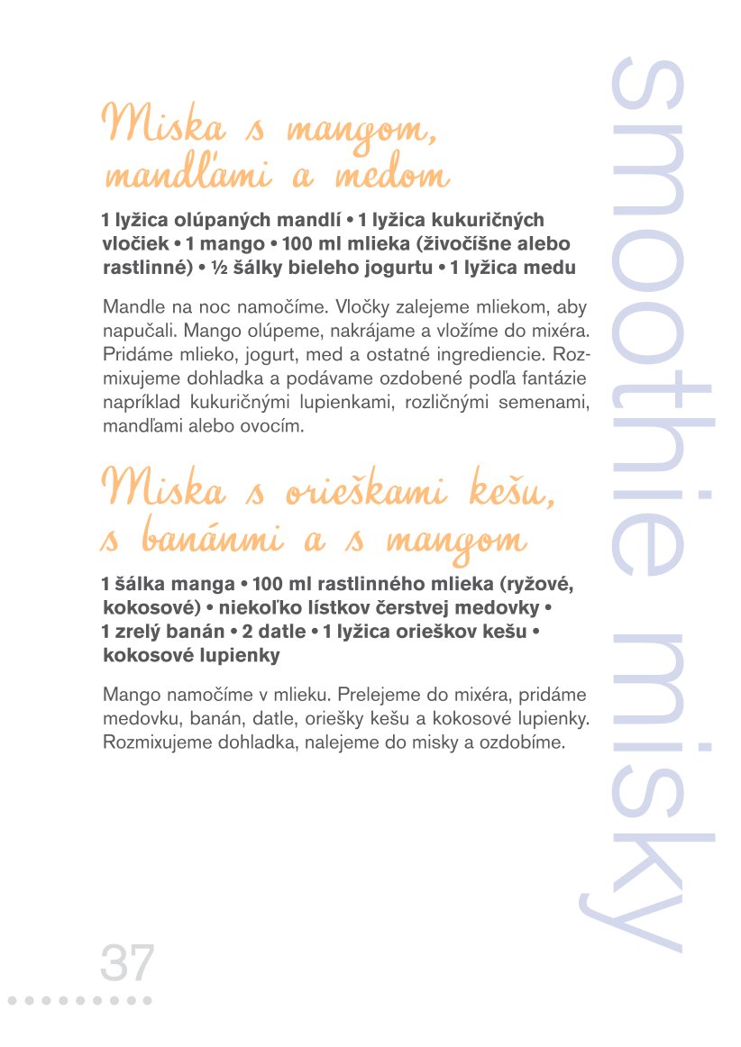 Smoothie misky a iné raňajkové dobroty